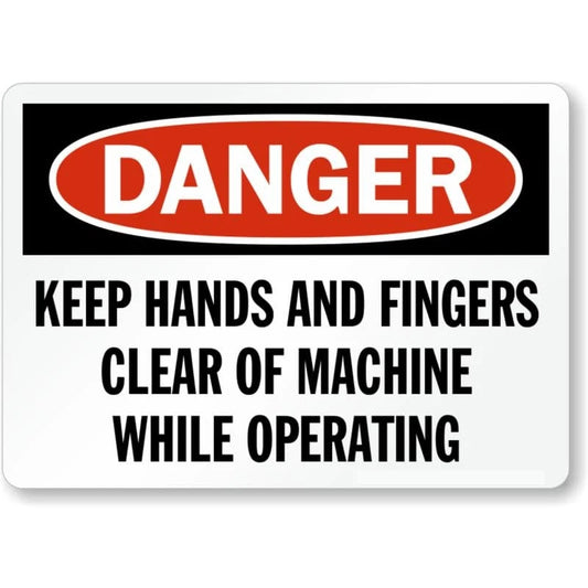 Danger Keep Hands and Fingers Clear While Operating Sign — product artwork