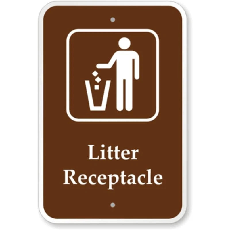 Litter Receptacle Campground Park Aluminum Sign — product artwork