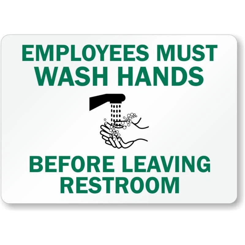 Employees Wash Hands Aluminum Sign — product artwork