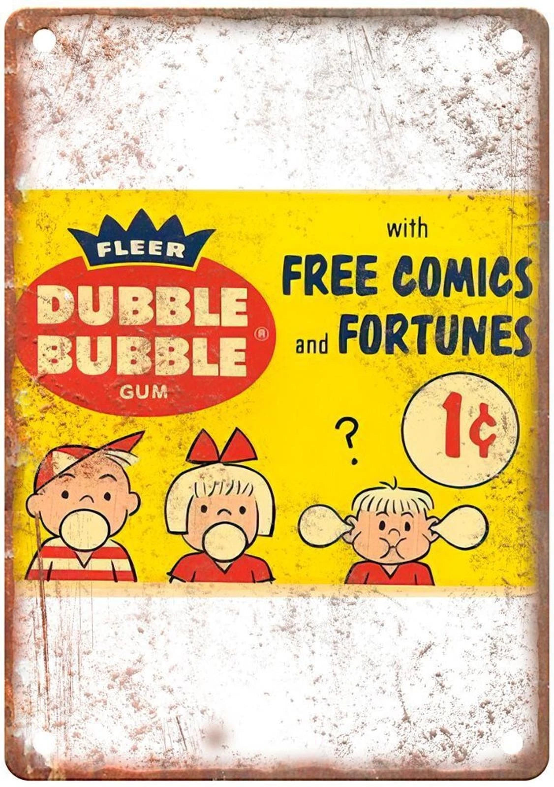 Fleer Dubble Bubble Gum with Fortunes Vintage Sign — product artwork
