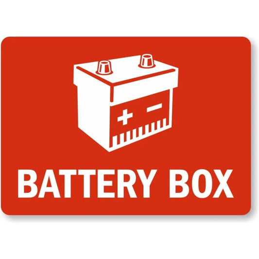Battery Box with Graphic Aluminum Sign — product artwork