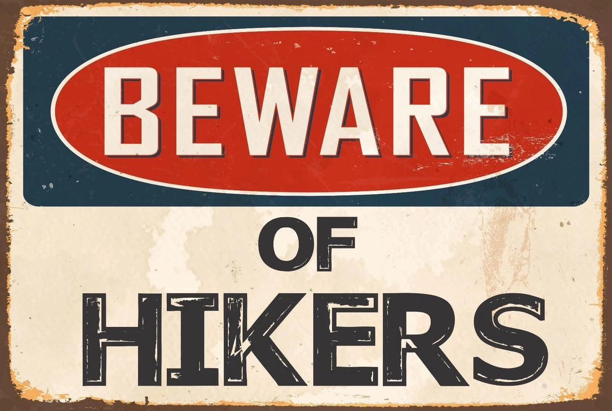 Danger Sticker Tiger Beware of Hikers Funny Aluminum Sign — product artwork
