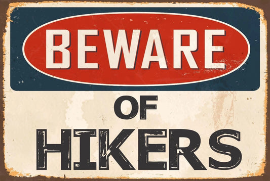 Danger Sticker Tiger Beware of Hikers Funny Aluminum Sign — product artwork